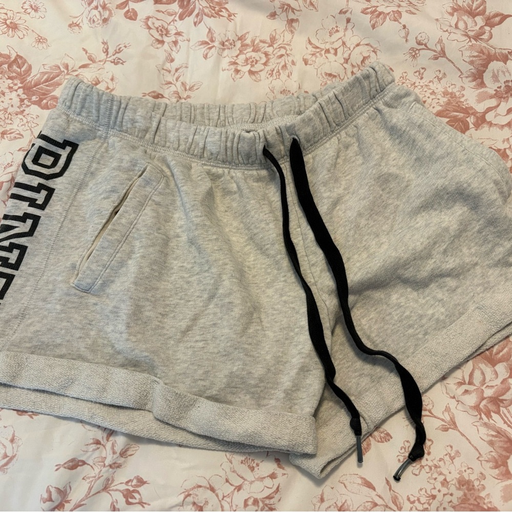 PINK Victoria's Secret Gray Athletic Shorts with Black Accents